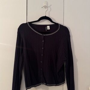 H&M Navy Cable Knit Cardigan